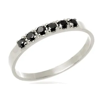 Prsten Prsten z bílého zlata s černými diamanty-brilianty BP0114BF + DÁREK ZDARMA