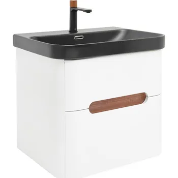 Koupelnový nábytek Koupelnová skříňka s umyvadlem a baterií SAT Fusion 57,5x53x45 cm bílá matná mat SATFUSION260WBKMBA - SATFUSION260WBKMBA