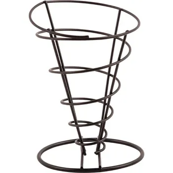 Stojánek na vařečky Olympia drátěný stojan na kornout černý - hranolky