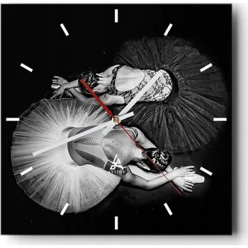 Hodiny Nástěnné hodiny do kuchyně 30x30 Baletka Stylové hodiny na skle Loft Tiché