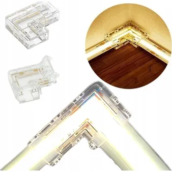 Příslušenství pro LED osvětlení Rohová spojka pro COB CCT LED pásky 10 mm, 90° konektor, rychlá instalace kliknutím