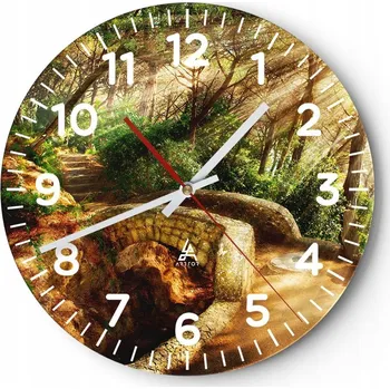 Hodiny Kuchyňské nástěnné hodiny 30x30 Krajina Moderní skleněné hodiny Tiché