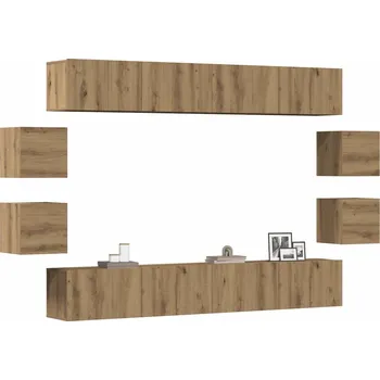 Obývací stěna vidaXL 8dílný set TV skříněk dřevotříska [3328951] Barva: dub artisan