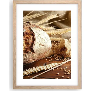 Obraz Obraz plakát v rámu světlý dub do obýváku 30x40 chléb foto plakáty na zeď