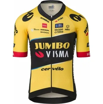 cyklistický dres AGU Premium Replica SS Team Jumbo-Visma Men Dres Yellow XL
