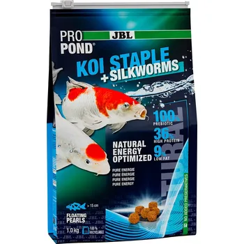 Krmivo pro rybičky JBL ProPond Koi Staple + Silkworms Pearls 1 kg