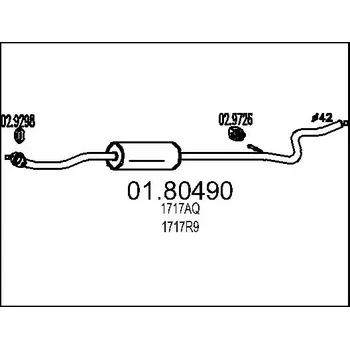 Tlumič výfuku MTS Střední tlumič výfuku MTS 01.80490