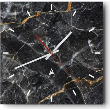 Hodiny Nástěnné hodiny do kuchyně 30x30 Abstrakce Stylové hodiny na skle Loft Tiché