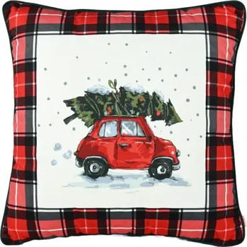 Polštář Čtvercový polštář s vánočním autem