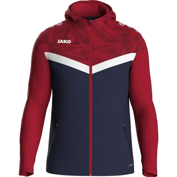 Pánská mikina Mikina s kapucí JAKO Iconic modro červená pánské/dámské Velikost: 2XL