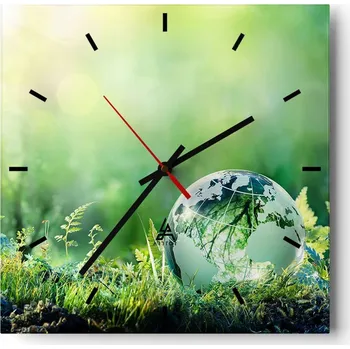 Hodiny Nástěnné hodiny do kuchyně 30x30 Abstrakce Stylové hodiny na skle Loft Tiché