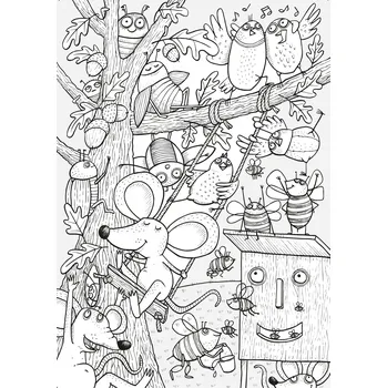 Výtvarná sada Skládací pohledy - Lesní hrátky - omalovánky