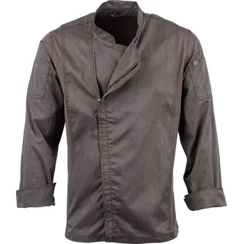 Gastro oděv Chef Works Urban kuchařský rondon Hartford z lehkého materiálu se zipem L/S barva grafitu – velikost M