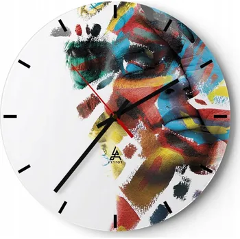 Hodiny Velké nástěnné hodiny 40x40 Abstrakce Skleněné hodiny Kulatý Tiché