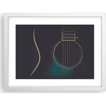 Obraz Obraz plakát v bílém rámu do obýváku 40x30 kytara foto plakáty na zeď