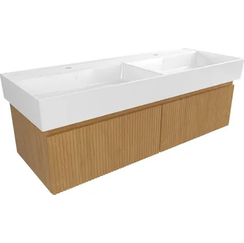 Koupelnový nábytek Koupelnová skříňka s umyvadlem SAT Evolution 118x30x44,5 cm dub medový mat SATEVO120DMU2 - SATEVO120DMU2