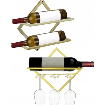 Obraz DRŽÁK VĚŠÁK NA SKLENIČKY NA VÍNO ŠAMPAŇSKÉ ZLATÝ