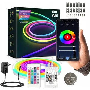 LED páska Neonová LED páska 5 m 5050 RGB WiFi IP67