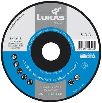 Řezný kotouč LUKAS řezný kotouč Base-X* rovný tvar 125 x 1,0 x 22,23 mm
