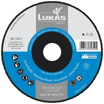Řezný kotouč LUKAS řezný kotouč Base-X* rovný tvar 230 x 1,9 x 22,23 mm