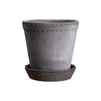 Květináč Květináč Helena s podmiskou Raw Grey 18 cm