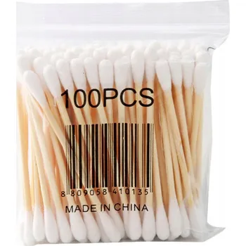 Vatová tyčinka Hygienické vatové tyčinky do uší 100 kusů bambusové