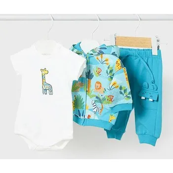 Tepláková souprava 3-dílná se zvířátky Mayoral 1817-25 tyrkysové velikost 80