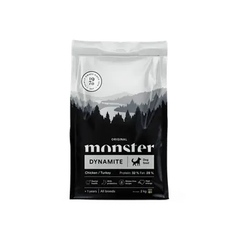 Monster Psí granule Dynamite pro dospělé psy – z kuřete a krůty Hmotnost: 2 kg