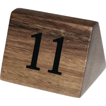 Olympia tabulky s čísly stolů z akátového dřeva – čísla 11–20