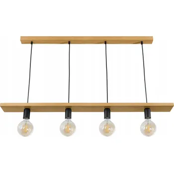 LED Stropní Závěsné Svítidlo 4x E27 0-110cm Dubové Přisazené Závěsné Prkno do Obýváku