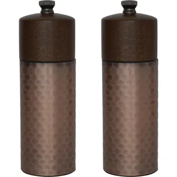 Mlýnek na koření Olympia sada mlýnků na sůl a pepř z mědi a dřeva 2 ks