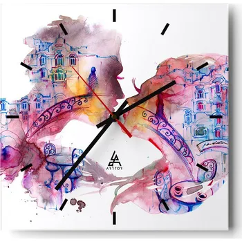 Hodiny Velké nástěnné hodiny 40x40 Abstrakce Skleněné tiché hodiny