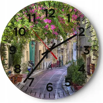 Hodiny Kuchyňské nástěnné hodiny 30x30 Architektura Moderní skleněné hodiny Tiché