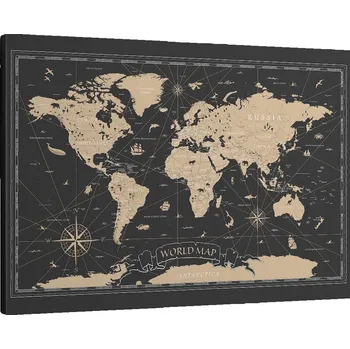 Obraz Obraz na plátně do obýváku ložnice 70x50 mapa světa foto obrazy na zeď