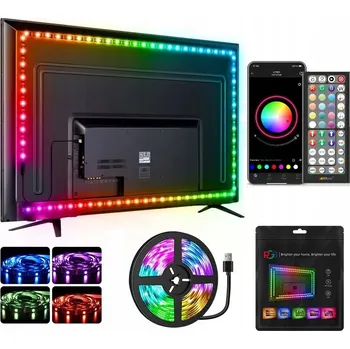 LED osvětlení LED RGB pásek 4M podsvícení TV Bluetooth, regulace jasu, DÁLKOVÝ OVLADAČ, USB 5V