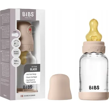 Kojenecká láhev Skleněná kojenecká láhev Antikoliková 120 ml Ivory BIBS Boheme Blush