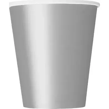 Papírové kelímky stříbrné 14 ks