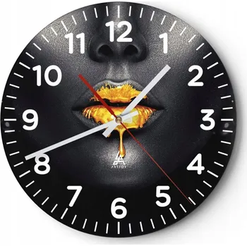 Hodiny Nástěnné hodiny do obýváku 40x40 Abstrakce Kulatý Skleněné hodiny Loft Tiché