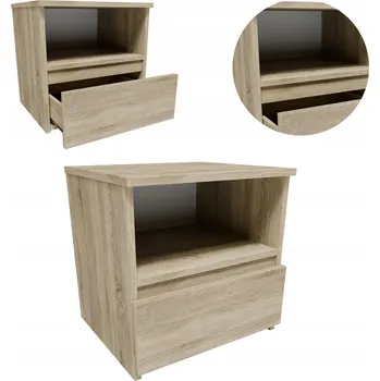 Noční stolek Noční stolek CL140SON sonoma 40 cm malý noční stolek regál komoda se zásuvkou