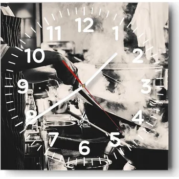 Hodiny Kuchyňské nástěnné hodiny 30x30 cm, skleněné hodiny do obýváku, moderní a tiché