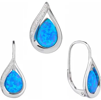 Souprava šperků Bealio BEALIO Stříbrná souprava SLZA modrý OPÁL 03-09829-1204
