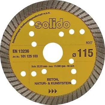 Řezný kotouč SOLIDO diamantový řezný kotouč 115 x 2,0 mm beton kámen stavební materiály
