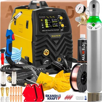 Svářečka Svářečka MAGNUM MIG 222 DUAL PULS synergická 230V 200A s funkcí pájení a 2-kladkovým podavačem