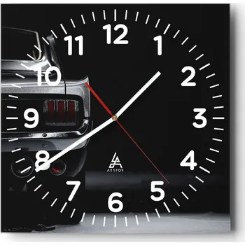 Hodiny Kuchyňské nástěnné hodiny 30x30 Auto Skleněné hodiny do obýváku Moderní Tiché