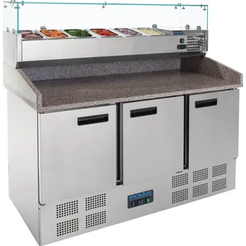 Kuchyňská pracovní deska Polar chladicí stůl na přípravu salátů/pizzy 368l