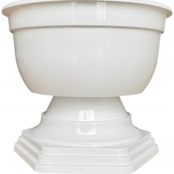 Květináč Miska Obal Květináč se stojanem grafit MISKA4 tomplastik pod chryzantémy