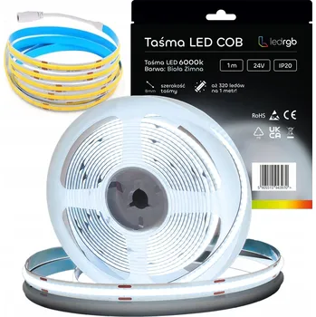 LED páska LED pásek 24V 1m 320 diod bílá studená 6000K 8mm IP20