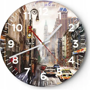 Hodiny Nástěnné hodiny do obýváku 40x40 Jork Kulatý Skleněné hodiny Loft Tiché