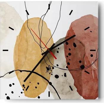 Hodiny Velké nástěnné hodiny 40x40 Abstrakce Skleněné tiché hodiny