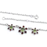 Stříbrný náhrdelník s vltavínem a českým granátem Elaris - Rhodiování